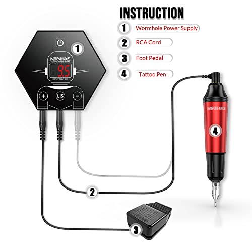 Wormhole Complete Tattoo Kit for Beginners Rotary Pen Machine