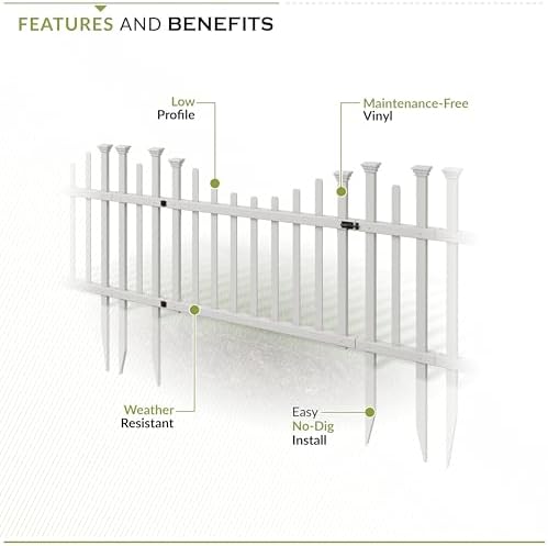Zippity Washington Picket Gate, White Vinyl DIY No Dig Kit