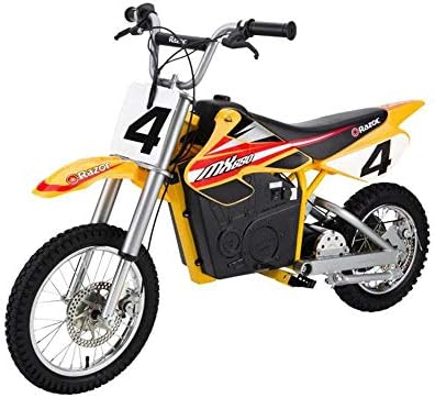Razor MX650 Dirt Rocket Off-Road Motocross Bike – 36V Electric Ride-On, Up to 17 mph, Dual Suspension, Hand-Operated Dual Brakes