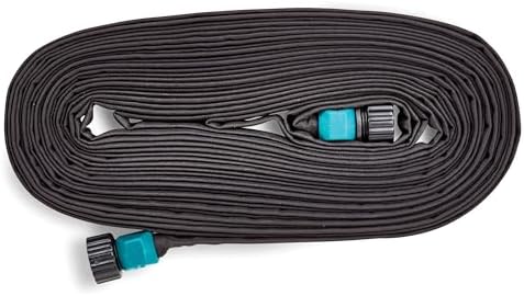 Gilmour 25' Black Flat Weeper Soaker Hose for Garden Beds, Drip Irrigation Outdoor Hose, Flexible Garden Hose for Vegetable Gardens, Flower Beds