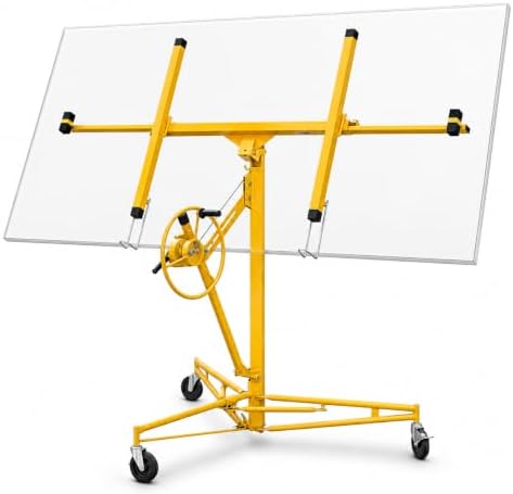 Stark USA 11 Ft Drywall Lift Panel Hoist, Rolling Sheetrock Lift Jack with 360° Adjustable Cradle, Telescoping Extension Arm