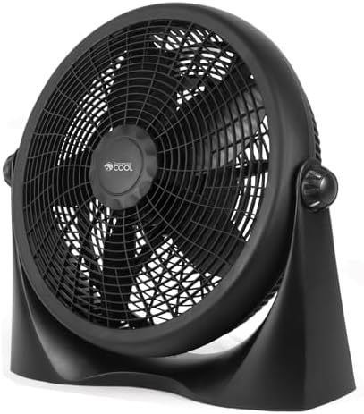 Commercial Cool 16 Inch High Velocity Floor Fan, Black, CFF16B | Floor Fan for Home, Garage, Bedroom, or Office, Cooling with 3 Speed Settings, Quiet Floor Fan with Adjustable Tilt Angle