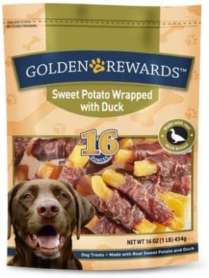Golden Rewards Sweet Potato Wrapped with Duck Dog Treats, 32 oz