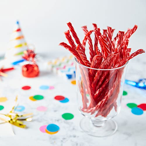 TWIZZLERS Twists Strawberry Flavored Licorice Style Candy Tub, 5 lb | Bulk Candy, Low Fat and Kosher, Resealable Tub for Parties