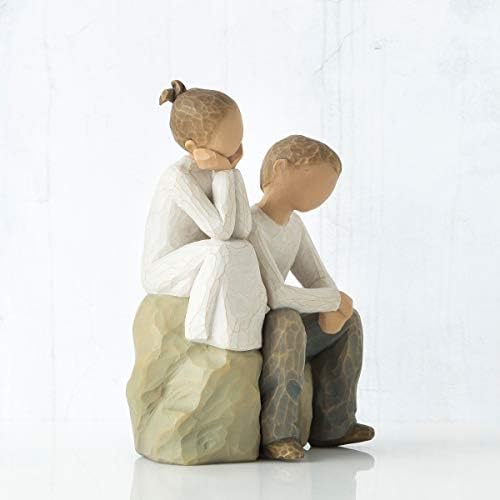 Willow Tree We are Three, Sculpted Hand-Painted Figure, Darker Skin | Cast from a Susan Lordi Original Carving, Celebrates Close Bonds, Meaningful Relationships, Thoughtful Keepsake Gift Idea