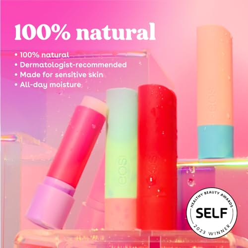 eos 100% Natural Lip Balm - Coconut Milk, All-Day Moisture, Dermatologist Recommended for Sensitive Skin Care, Lip Care Products, 0.25 oz