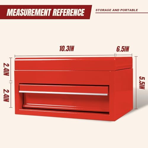 Torin ATB102B 16" Hip Roof Style Portable Steel Tool Box with Metal Latch Closure, Black