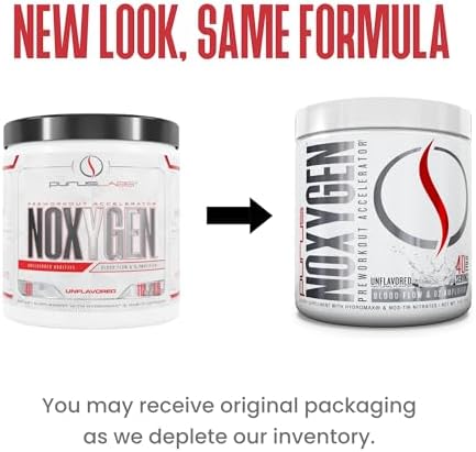 Purus Labs NOXygen Powder Pre-Workout Accelerator | Nitric Oxide Booster & Oxygen Amplifier | Hydromax Glycerol & NO3-T Nitrates | 40 Servings, Pack of 2 (Unflavored)