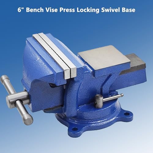 WFLNHB 6" Bench Vise Table Top Clamp Press Locking Swivel Base Heavy-Duty for Crafting Painting Sculpting Modeling Electronics Soldering Woodworking