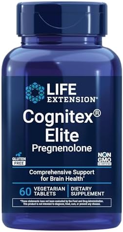 Life Extension Cognitex® Elite Pregnenolone, sage, Blueberry, ashwagandha, phosphatidylserine, Advanced Formula, Attention, Focus, Memory