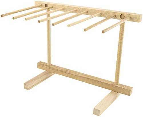 Southern Homewares Collapsible Wooden Pasta Drying Rack – Natural Beechwood Pasta Hanger for Fresh Pasta, Noodles