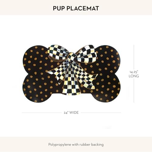 MACKENZIE-CHILDS Pup Placemat, Black-and-White Courtly Bow