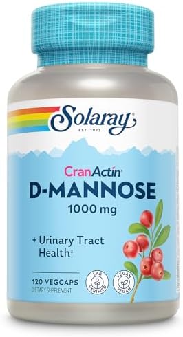 SOLARAY D-Mannose with CranActin Cranberry 400 mg, 60 VegCaps | Urinary Tract & Bladder Support - D-Mannose, CranActin Cranberry & Vitamin C - 30 Servings - Vegan, Lab Verified