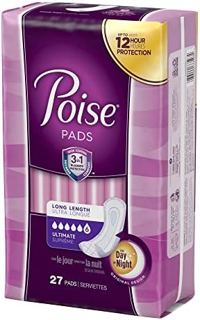 Poise Ultimate Long Pads,27 Count (Pack of 1)