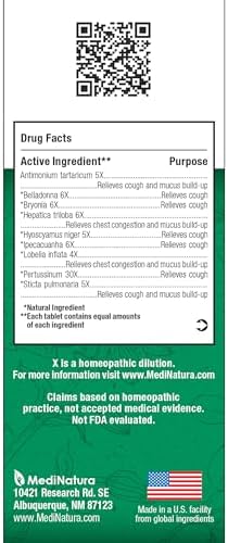 MediNatura BHI Mucus Relief - Natural Mucus-Relief Tablets to Relieve Coughing & Nasal Congestion - Fast-Acting & Chewable - Plant-Based