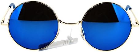 SA106 Reflective Color Mirrored Hippie Groove Round Circle Lens Retro Sunglasses