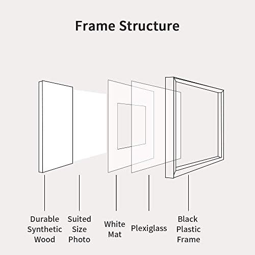 6x8 inch Picture Frame Made of 100% Solid Wood and High Definition PlexiGlass Display Pictures for Table Top Display and Wall Mounting Photo Frame