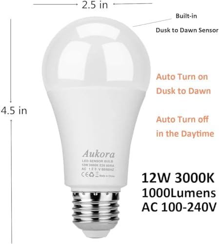 Aukora Dusk to Dawn Light Bulb