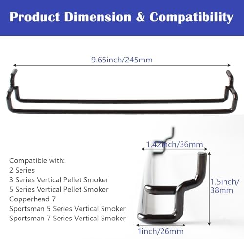 Cooking Grid Support Brackets for Pit Boss Replacement Parts, Compatible with Pit Boss 2 Series, 3 & 5 Series Vertical Smoker, Copperhead 7