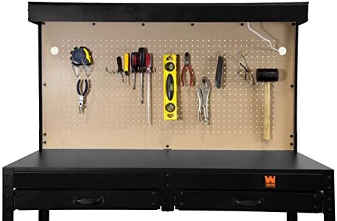 WEN 48-Inch Workbench with Power Outlets, Light and 114-Piece Pegboard Accessory Kit
