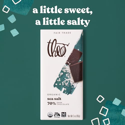 Theo Mint Organic Dark Chocolate Bar, 70% Cacao, 1 Bar | Vegan, Fair Trade