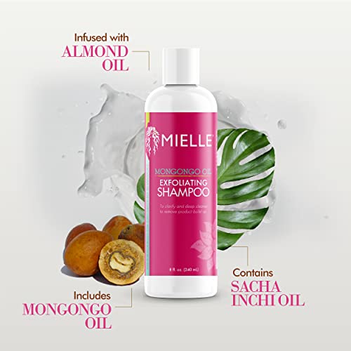 Mielle Organics Mongongo Oil Exfoliating Hair Shampoo - Sulfate-Free Shampoo & Scalp Exfoliator to Remove Dirt