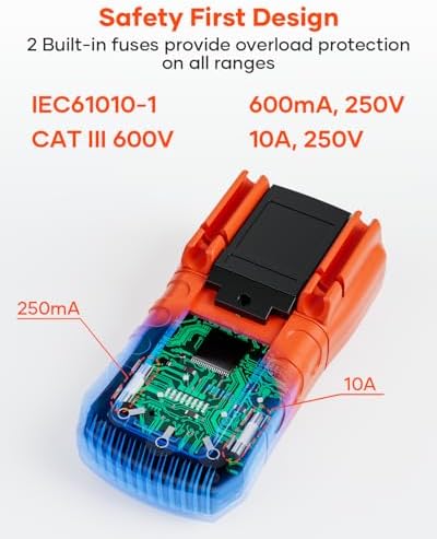 Crenova MS8233D Multimeter 6000 Counts Digital Multimeter DC AC Volt Meter Ohm Volt Amp Tester Measures Voltage Current Resistance Capacitance