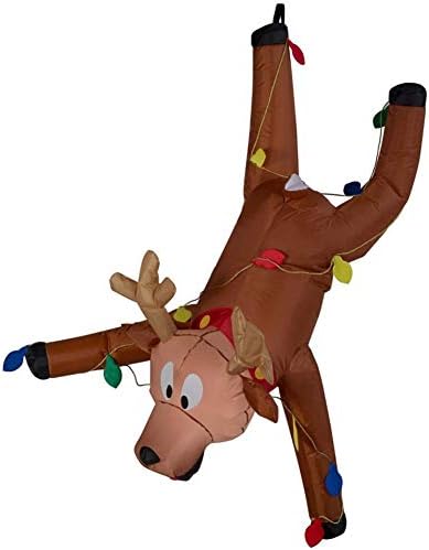 Home Accents 4' LED Hangin' On Reindeer Inflatable