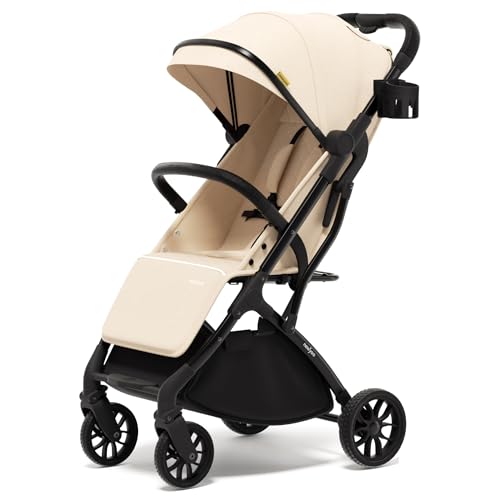 newyoo GlideTow TR18 Travel Stroller, Compact & Lightweight, Muted Olive | Newborn to toddler, foldable, self-standing design, 175° near-flat recline, large mesh window, trolley mode & UPF 50+ canopy