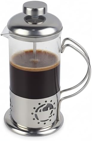 Single Serve French Press Coffee Maker - 12 oz Glass & Stainless Brewer
