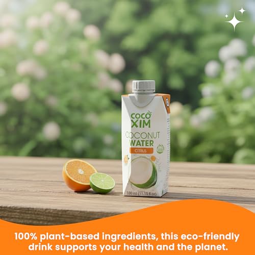 COCOXIM Ready to Drink Coconut Water with Lotus Seed, 11 oz, Pack of 12