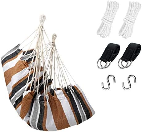 KPX Ourdoor Hanging Hammock Chair – Comfortable Tree Swing Chair Large Size 110X130cm（Without Pillows） - 330 Lbs Weight Capacity (Dark Gray)