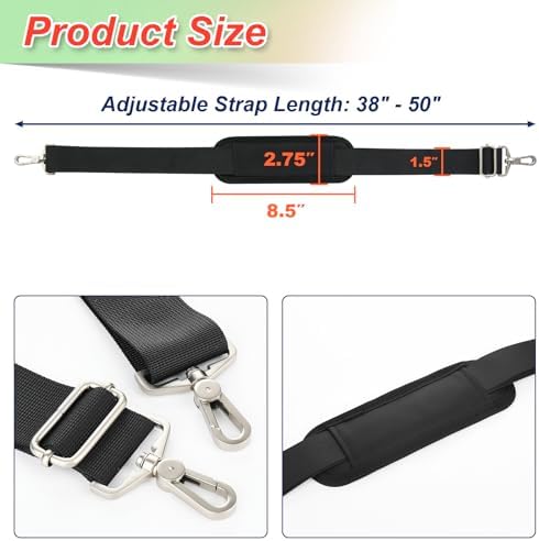 Cosmos Bag Strap Replacement Shoulder Strap - Crossbody Universal Shoulder Strap for Travel Bag Duffel Bag Briefcase Luggage Laptop Bag Messenger Bag