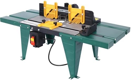 Universal Benchtop Router Table with Adjustable Fence, Steel Stand & Precision Routing for Woodworking – Craftsman Electric Router Table Tool (Black)