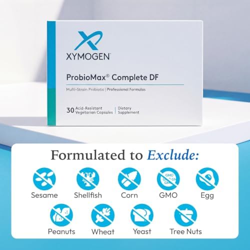 XYMOGEN ProbioMax Daily 100B - Probiotics for Digestive Health Support - Lactobacillus Acidophilus & Bifidobacterium Lactis HN019 - Vegetarian, Gluten-Free & Non-GMO - 30 Capsules