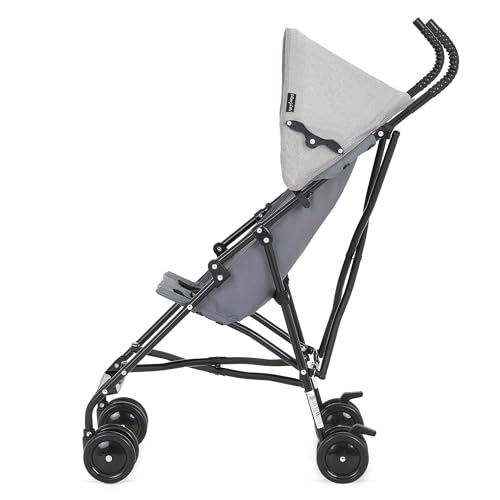 Dream On Me Aero Travel Umbrella Stroller, 1-Hand Fold, Lightweight, Black | 3 Point Safety Harness, Dual Brakes, Adjustable Removable Canopy, Sturdy Steel Frame, Compact, For Toddlers 6-36 months
