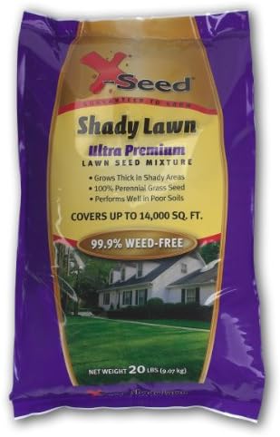 X-Seed Ultra Premium Shady Lawn Grass Seed Blend – Heavy Shade Grass Seed Mixture – Grows Thick in Shady Areas, Performs Well in Poor Soils, Requires Less Fertilizer and Water – 3 lbs.