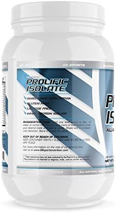 Nutrition Prolific Isolate All Natural Whey Protein Isolate (Gluten Free, Lactose Free, Stevia Sweetened, 25g Protein, 100 Calories) – 2.5lb Jar – Chocolate