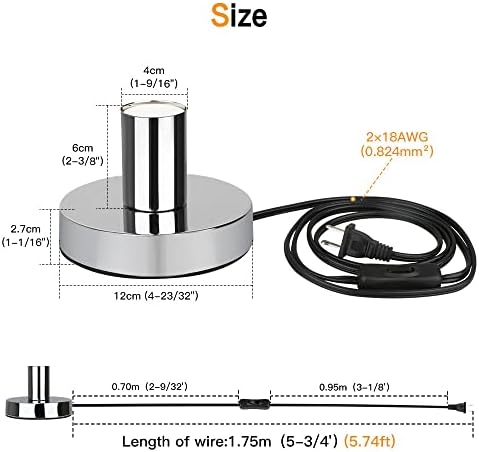 Helunsi Industrial Table Lamp Base, Black E26 E27 Lamp Base Without Shade