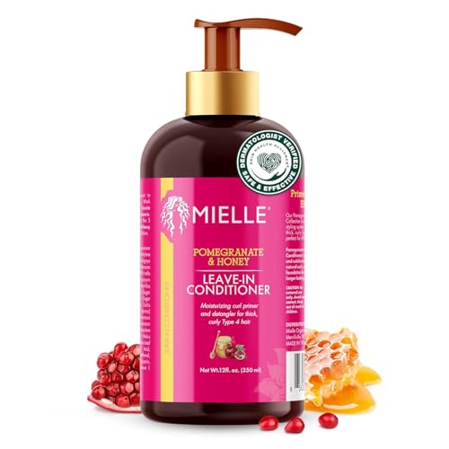 Mielle Organics Pomegranate & Honey Leave-In Conditioner for Curly Hair - Moisturizing Detangler & Curly Hair Treatment to Help Repair Damage