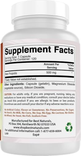 Best Naturals Bee Propolis 500 mg 120 Capsules