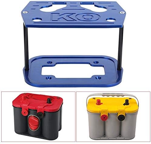 Aramox Stainless Steel Battery Tray for Group 34 & 78 Batteries - Red, Yellow & Blue Tops