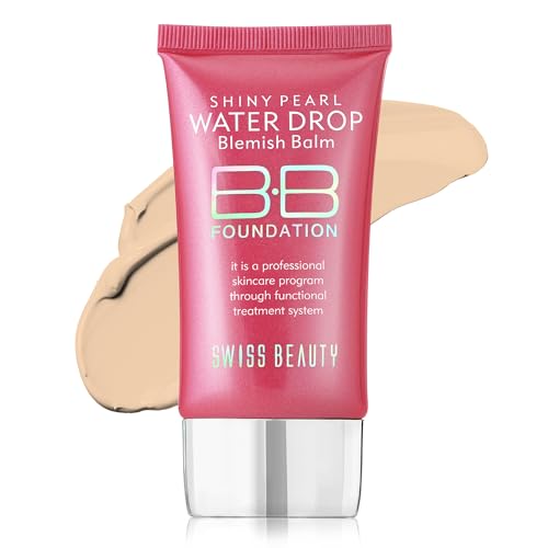 Swiss Beauty Matte Shiny Pearl Water Drop Blemish Long Lasting Balm BB Lightweight, Liquid Foundation, Face Makeup, Shade-04, 40ml