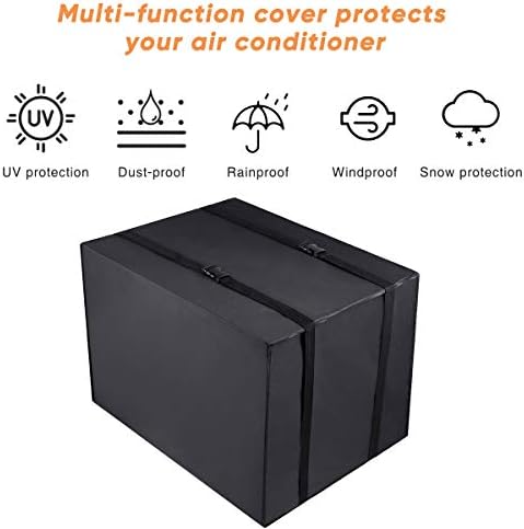 Luxiv Window AC Unit Cover Outdoor, Black Waterproof AC Cover 21X16X15 In