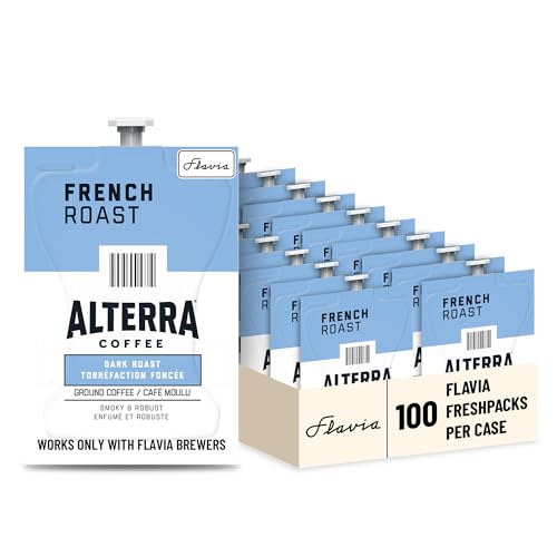 Flavia Alterra French Roast Coffee Freshpacks compatible only with Flavia Brewers, Dark Roast (Case of 100)