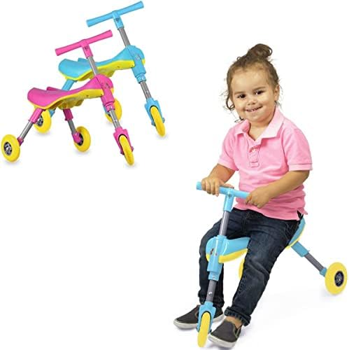 MEKBOK Fly Bike Foldable Indoor/Outdoor Toddlers Glide Tricycle - Blue