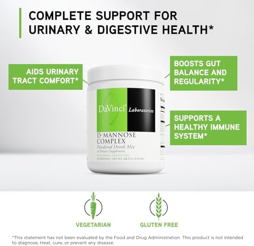 DAVINCI Labs D-Mannose Complex - Powder Drink Mix Supports Immune System & Urinary Tract Health* - Bladder Health Aid with Calcium