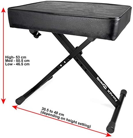 RockJam RJKBB100 Adjustable Padded Piano Bench