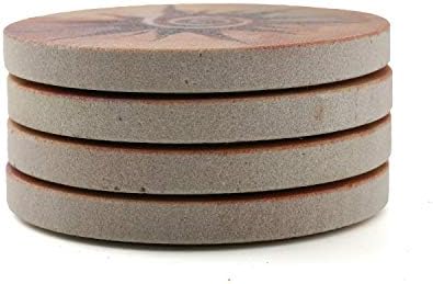 Thirstystone Spiral Sun Natural Sandstone Coaster 4 Pack Eco-Friendly, Absorbent, Easily Wipes Clean | 4” Diameter, Manufactured in the USA