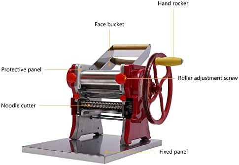 Noodle Machine, TBVECHI Iron Body Multi-functional Manual Noodle Pasta Dumpling Skin Maker Machine Stainless Steel Dough Stick Kitchen Home